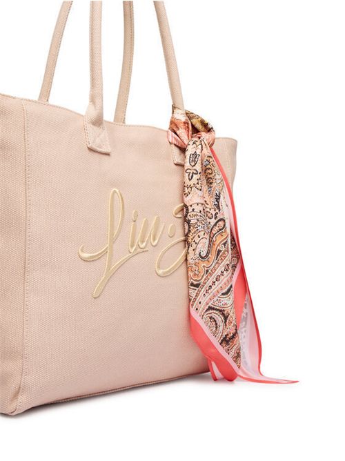 Borsa tote grande con logo ricamato LIU JO | AA6200T546A/32807